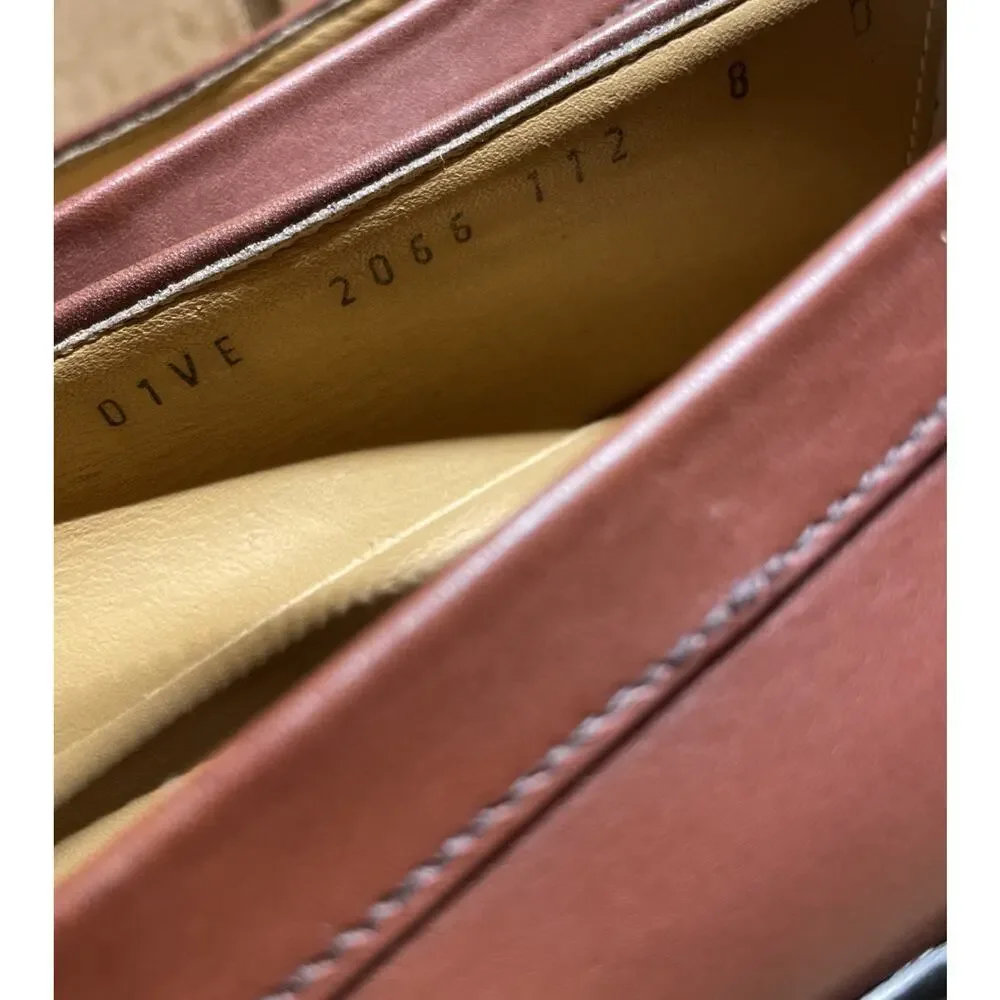 Salvatore Ferragamo Brown Leather Penny Loafers Mens Size 8 Fast Shipping